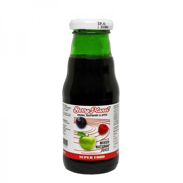 100% Φυσικός βιολογικός χυμός αρώνια-μήλο-raspberry ΑΡΩΝΙΑ ΒΙΟ ΦΑΡΜ 200 ml