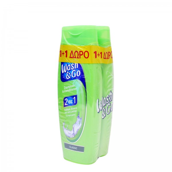 Σαμπουάν & Conditioner Wash & Go 2 σε 1 Κατά της Πιτυρίδας 400ml 1+1 Δώρο