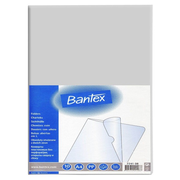 Δίφυλλο "L" Διαφανές A4 Bantex 10τμχ