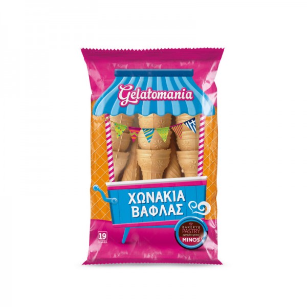 Χωνάκια Βάφλας Gelatomania Minos 19τμχ 72gr