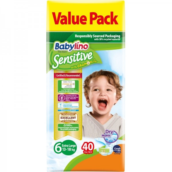 Πάνες Babylino Sensitive N6 (13-18kg) 40τμχ