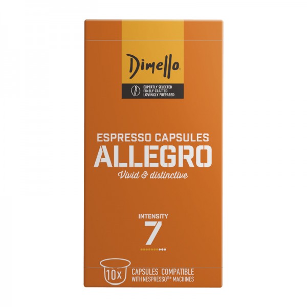 Καφές Espresso σε κάψουλες Allegro Dimello 10τμχ -0,70€ Συμβατές με Μηχανή Nespresso