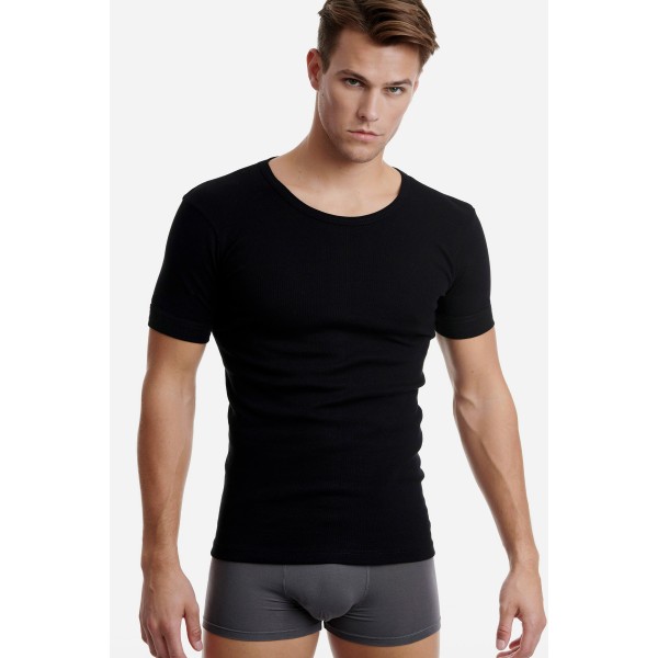 Walk Ανδρικό Βαμβακερό T-Shirt με Χαμηλό Λαιμό W1960