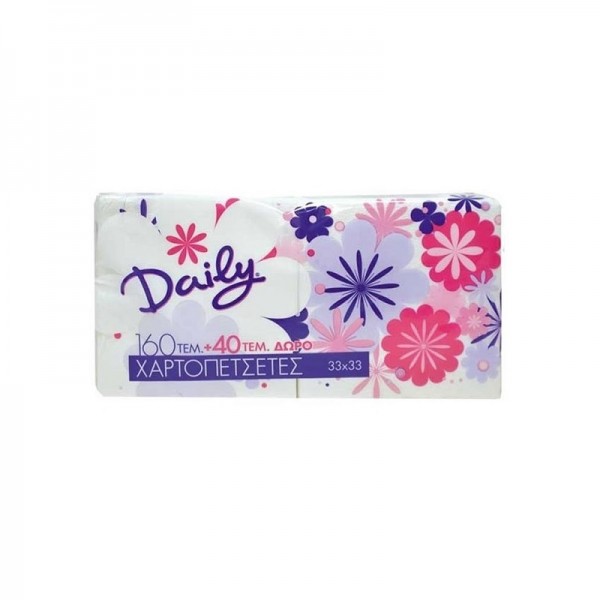 Χαρτοπετσέτες Daily Decor 33x33cm 200τμχ (160+40 Δώρο)