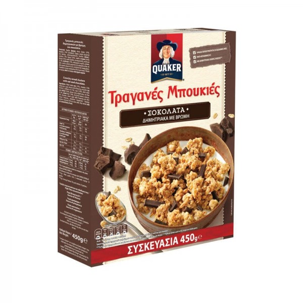 Δημητριακά με Βρώμη Quaker Τραγανές Μπουκιές με Σοκολάτα 450gr -1,40€