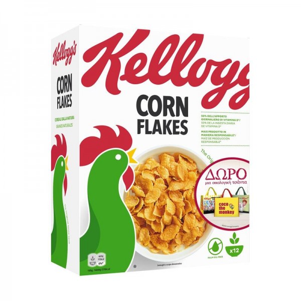 Δημητριακά Corn Flakes Kellogg’s 375gr + Δώρο Τσάντα