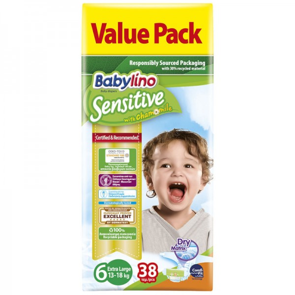 Πάνες Babylino Sensitive N6 (13-18kg) 38τμχ