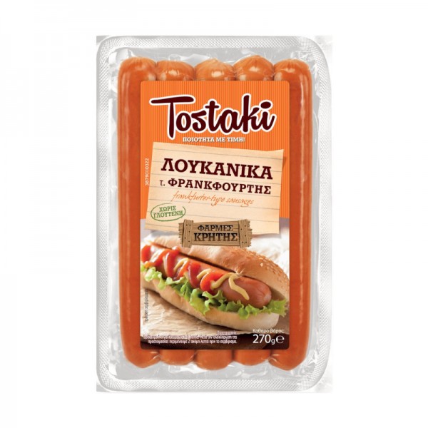Λουκάνικα Φρανκφούρτης Tostaki Creta Farms 270gr