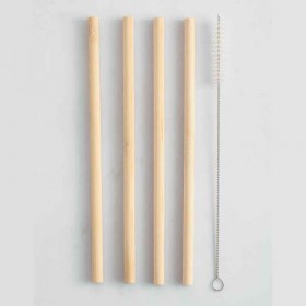 Καλαμάκια Bamboo Κύκλωψ 4τμχ + 1τμχ Βουρτσάκι 2