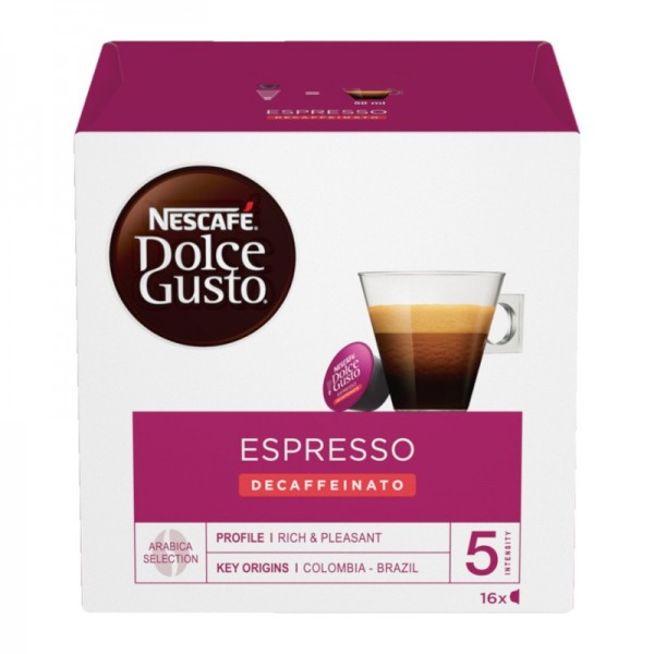 Καφές Espresso σε κάψουλες Decaffeinato για Μηχανή Nescafe Dolce Gusto 16τμχ
