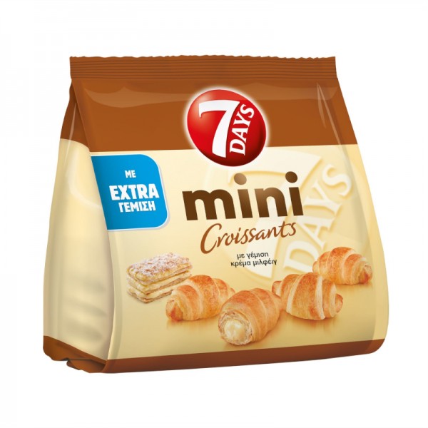 Mini Kρουασάν με Exta γέμιση Kρέμα Mιλφέιγ 7days 300gr