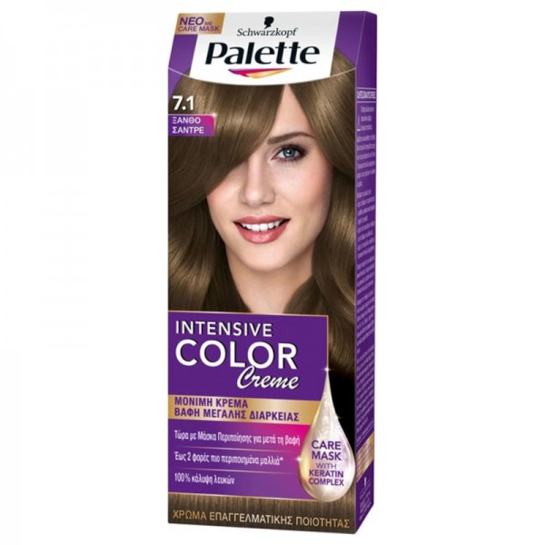 Βαφή Μαλλιών Palette Intensive Color Creme Schwarzkopf No7.1 Ξανθό Σαντρέ 50ml