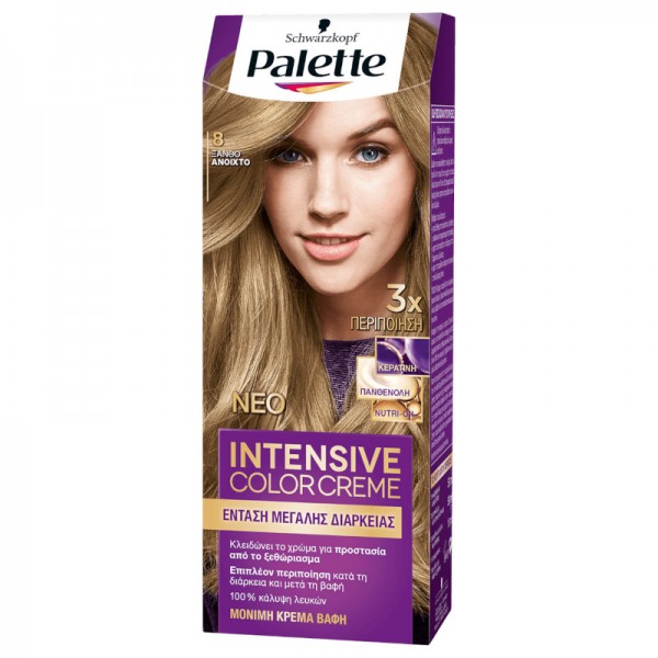 Βαφή Μαλλιών Palette Intensive Color Creme Schwarzkopf No8 Ξανθό Ανοικτό 50ml