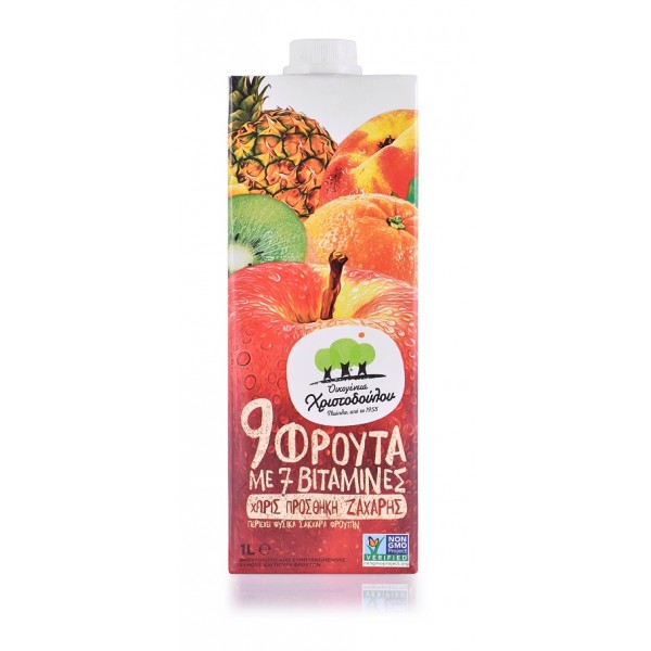 Χυμός 9 Φρούτων με 7 Βιταμίνες Οικογένεια Χριστοδούλου 1lt