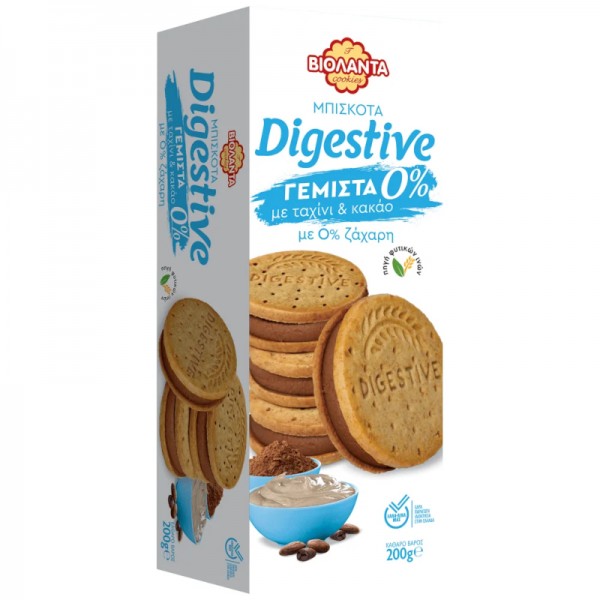 Μπισκότα Γεμιστά Digestive 0% με Ταχίνι & Κακάο Βιολάντα 200gr