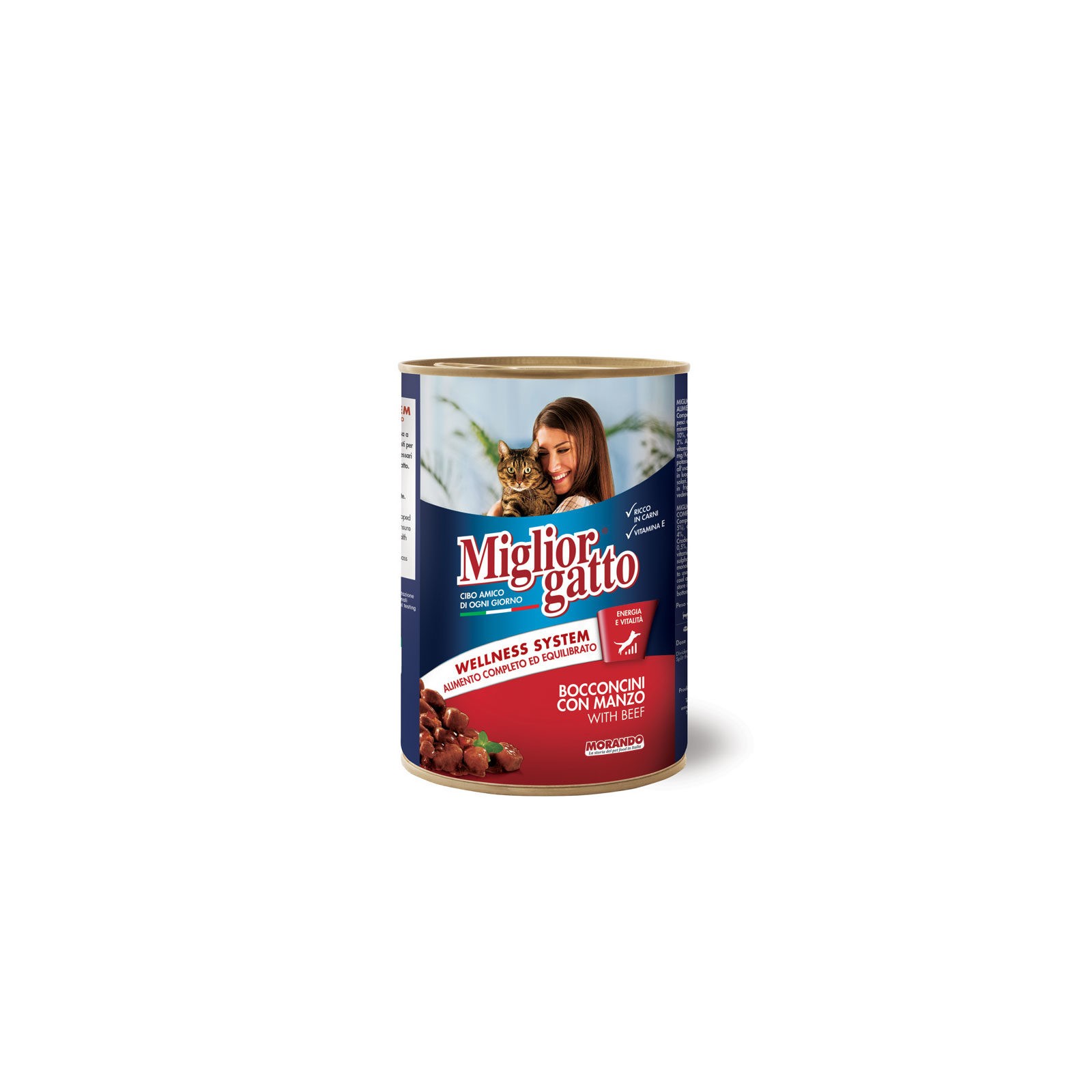 Κονσέρβα Τροφή Γάτας με Μοσχάρι Miglior Gatto Morando 405gr