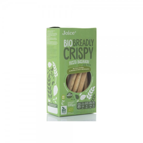 Κριτσίνια με Πέστο Βασιλικού Bio Breadly Crispy Joice 120gr