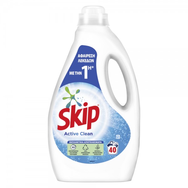 Υγρό Απορρυπαντικό Ρούχων Active Clean Skip 40 Πλύσεις 2lt