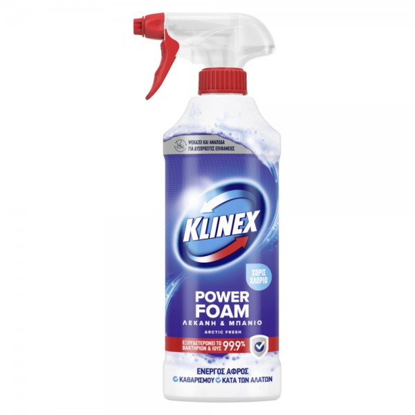 Spray Αφρού για Καθαρισμό Μπάνιου Arctic Power Foam Klinex 435ml