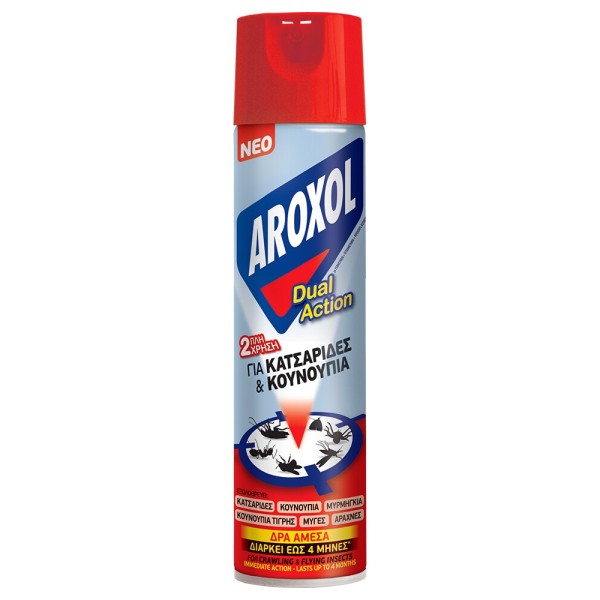 Εντομοκτόνο Spray για Βαδιστικά & Ιπτάμενα Έντομα Dual Action Aroxol 300ml