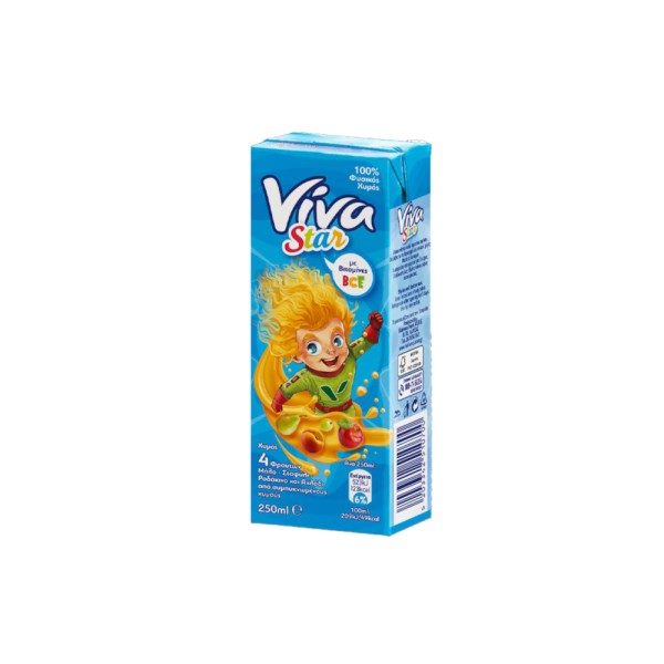 Χυμός Μήλο, Σταφύλι, Ροδάκινο & Αχλάδι Star Boy Viva 250ml