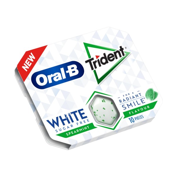 Τσίχλες με Γεύση Δυόσμο χωρίς Ζάχαρη Oral-B White Trident 17gr