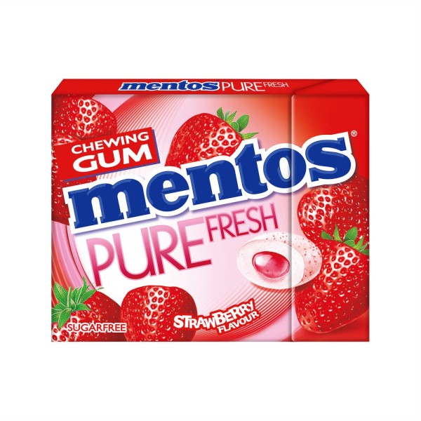 Τσίχλες χωρίς Ζάχαρη με Γεύση Φράουλα Pure Fresh Mentos 30gr
