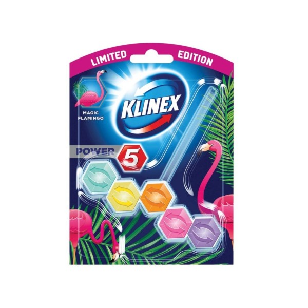 Καθαριστικό Λεκάνης Τουαλέτας WC Block Power 5 Magic Flamingo Klinex 50gr