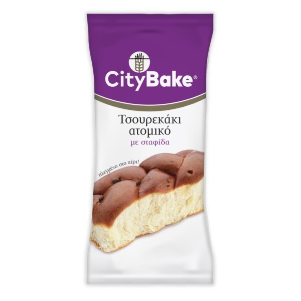 Τσουρεκάκι ατομικό με Σταφίδα CityBake 80gr