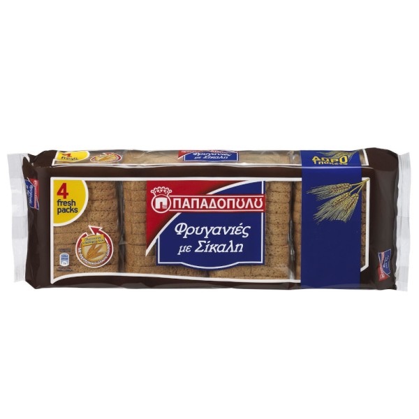 Φρυγανιές με Σίκαλη Παπαδοπούλου (4x80gr) 320gr