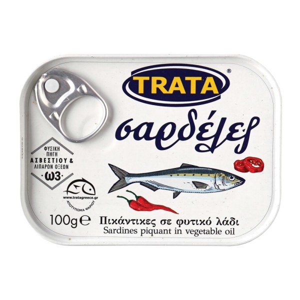 Σαρδέλες Πικάντικες σε Φυτικό Λάδι Trata 100gr