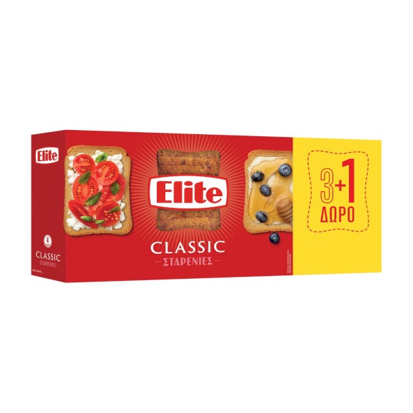 Φρυγανιές Σταρένιες Classic Elite 4x500gr 3+1 Δώρο