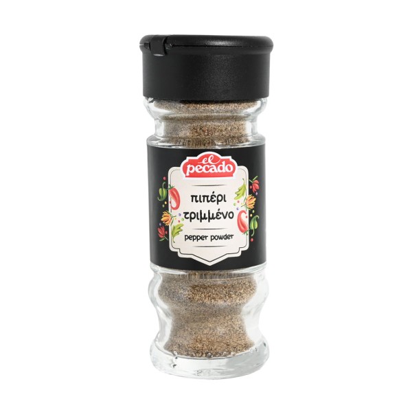 Πιπέρι Τριμμένο Μαύρο σε Γυάλινο Βάζο El Pecado 40gr