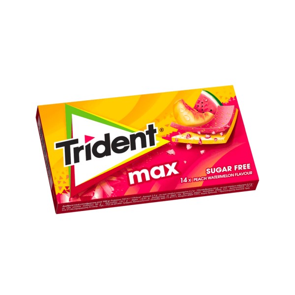 Τσίχλες με Γεύση Ροδάκινο & Καρπούζι Trident Max 27gr