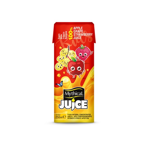 Φυσικός Χυμός Μήλο, Σταφύλι, Φράουλα Mythical Juice 250ml