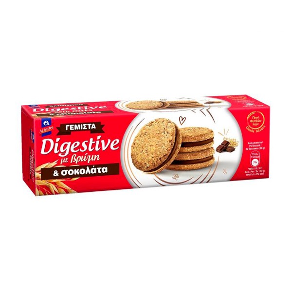 Μπισκότα Digestive Γεμιστά με Βρώμη & Σοκολάτα Αλλατίνη 250gr