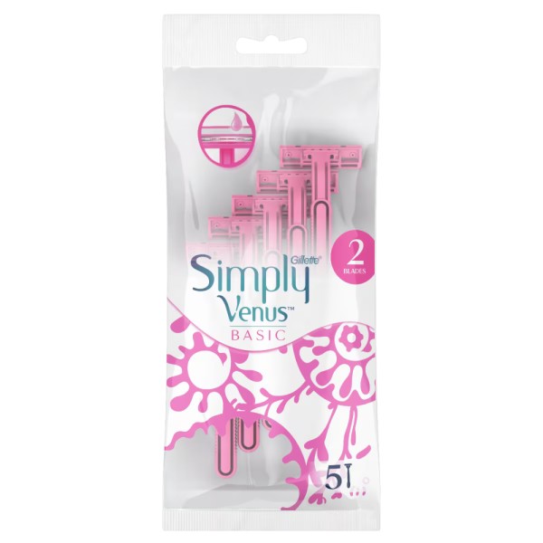 Ξυραφάκια Μίας Χρήσης Simply Venus 2 Basic Gillette 5τμχ