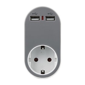 Αντάπτορας Σούκο με 2 USB & Προστασία Επαφών Eurolamp...