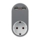 Αντάπτορας Σούκο με 2 USB & Προστασία Επαφών Eurolamp 147-09010