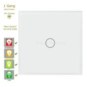 Διακόπτης Αφής Μονός Γυάλινος WiFi & RF