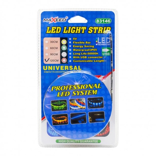 Ταινία LED Αυτοκόλλητη Αδιάβροχη USB 1,2m...
