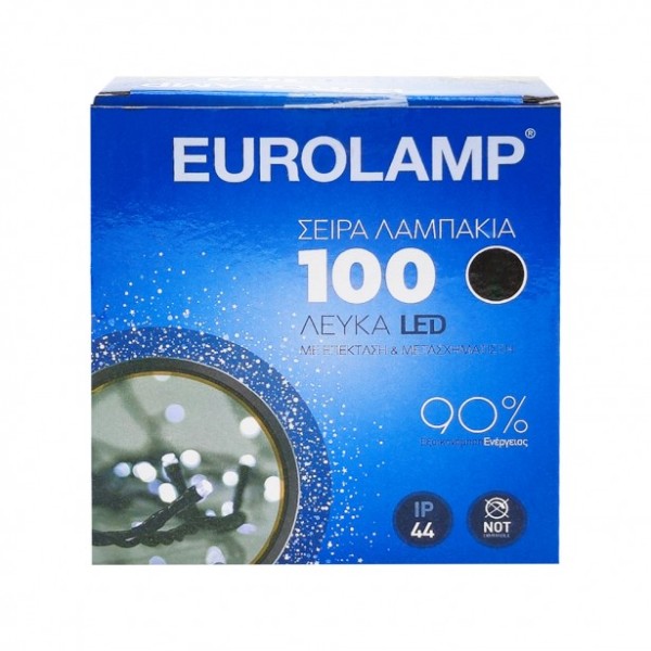 Λαμπάκια 100 Ψυχρό Λευκό Led Eurolamp 600-11300...