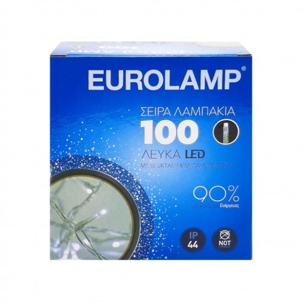 Λαμπάκια 100 Ψυχρό Λευκό Led Eurolamp 600-11321...
