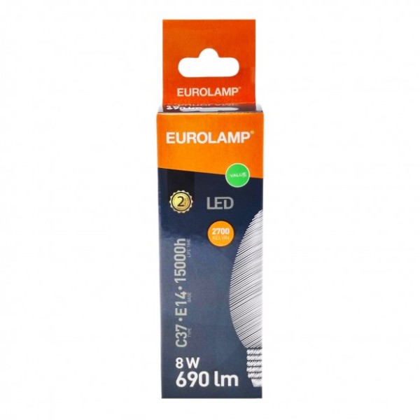 Λάμπα LED Θερμό Λευκό C37 Ε14 Eurolamp...
