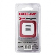 Αντάπτορας από Σούκο σε 2 USB Eurolamp 147-09001