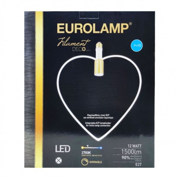 Φωτιστικό Λάμπα Led E27 Σχήμα Καρδιά Eurolamp...