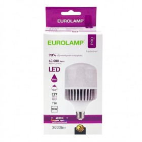 Λάμπα LED Φυσικό Λευκό T80 E27 Eurolamp 147-76540 30W 2