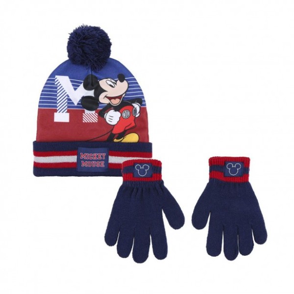 Σετ 2τμχ Σκουφάκι με Pom Pom & Γάντια Mickey...