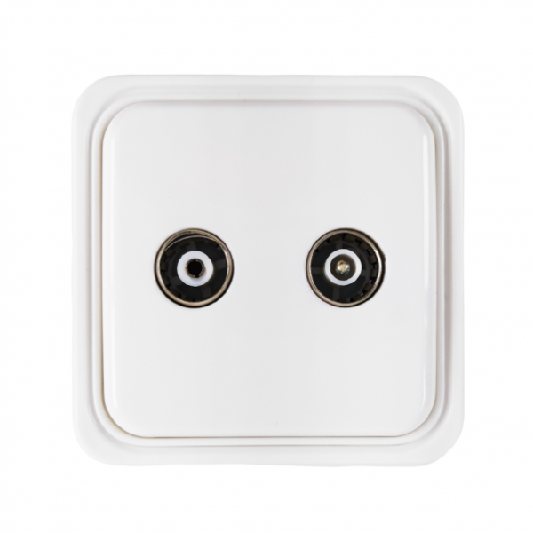 Πρίζα Mini TV & FM Τερματική IP20 Eurolamp...