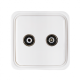 Πρίζα Mini TV & FM Τερματική IP20 Eurolamp 147-16242